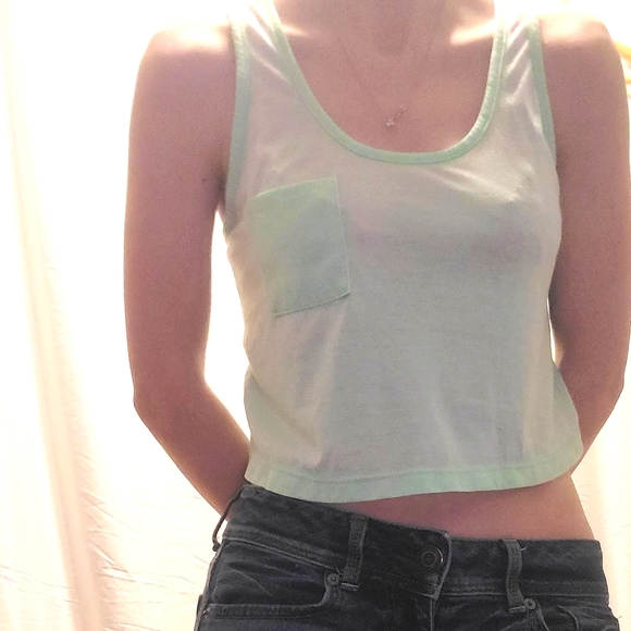 MINT GREEN CROP TOP FROM MOSSIMO SUPPLY CO. - Picture 3 of 3